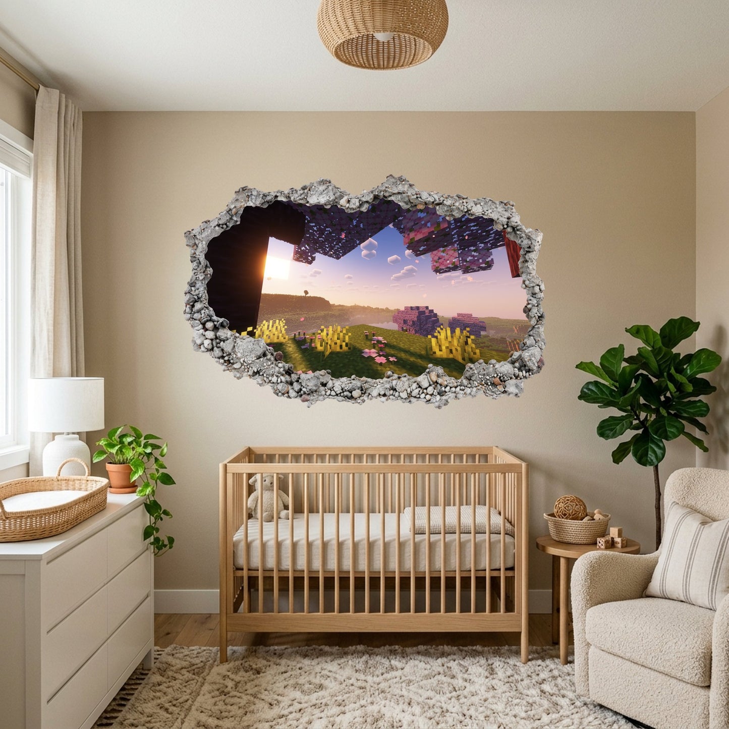 Minecraft Video Game Vinyl Mural 3D Effect Sticker 124