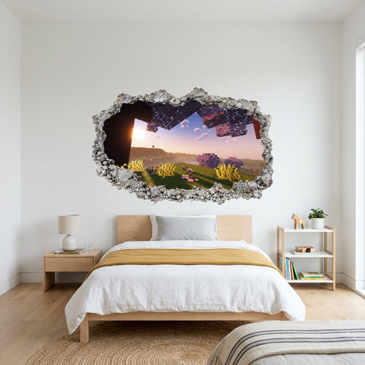 Minecraft Video Game Vinyl Mural 3D Effect Sticker 124