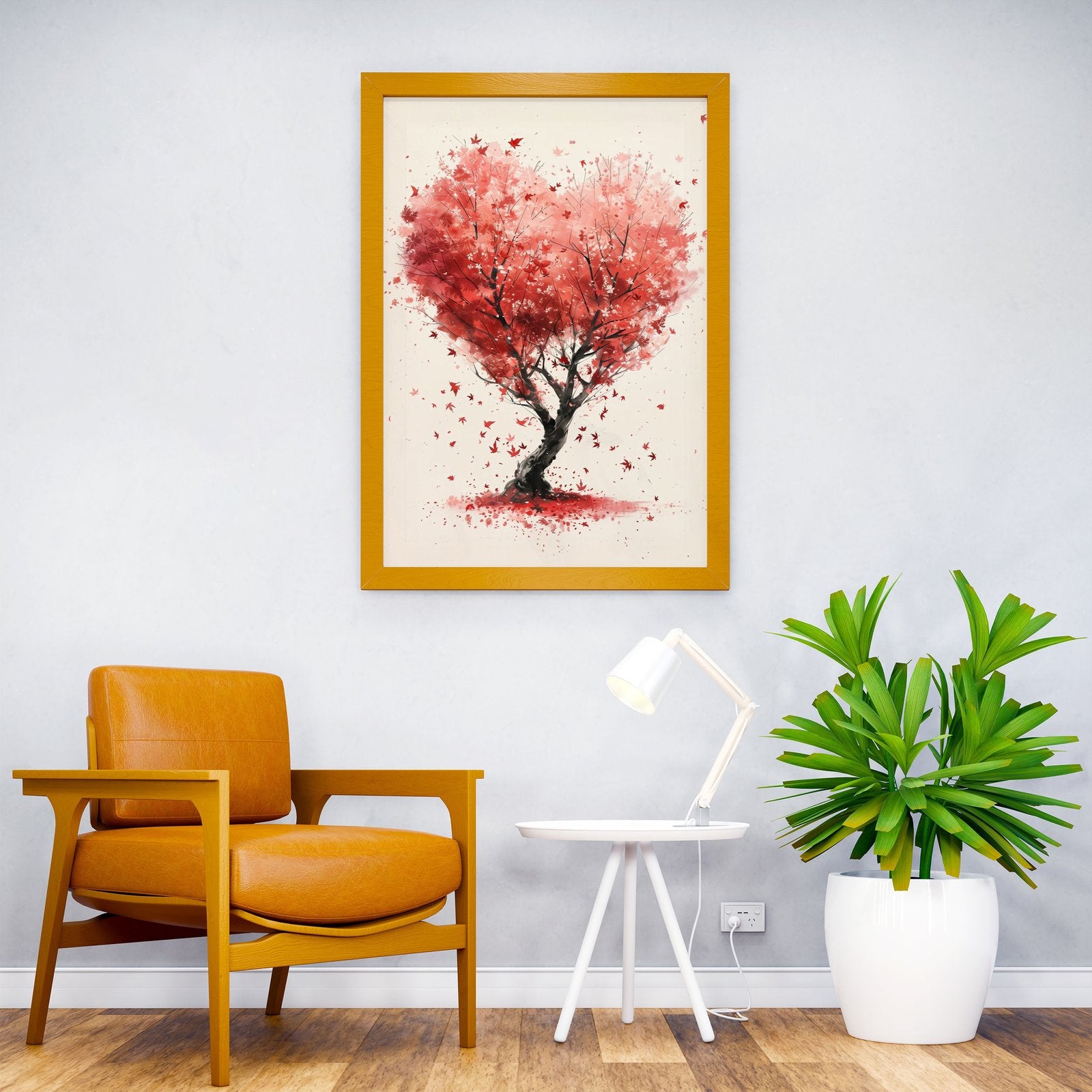 Minimal Pine tree heart Asian Style Poster | Wall Art for Home & Office | High-Quality Print - High-Quality Visual Display