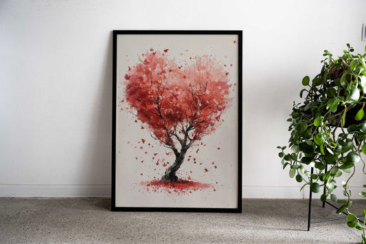 Minimal Pine tree heart Asian Style Poster | Wall Art for Home & Office | High-Quality Print - High-Quality Visual Display