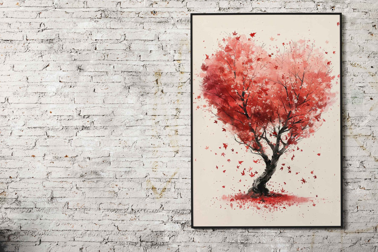 Minimal Pine tree heart Asian Style Poster | Wall Art for Home & Office | High-Quality Print - High-Quality Visual Display