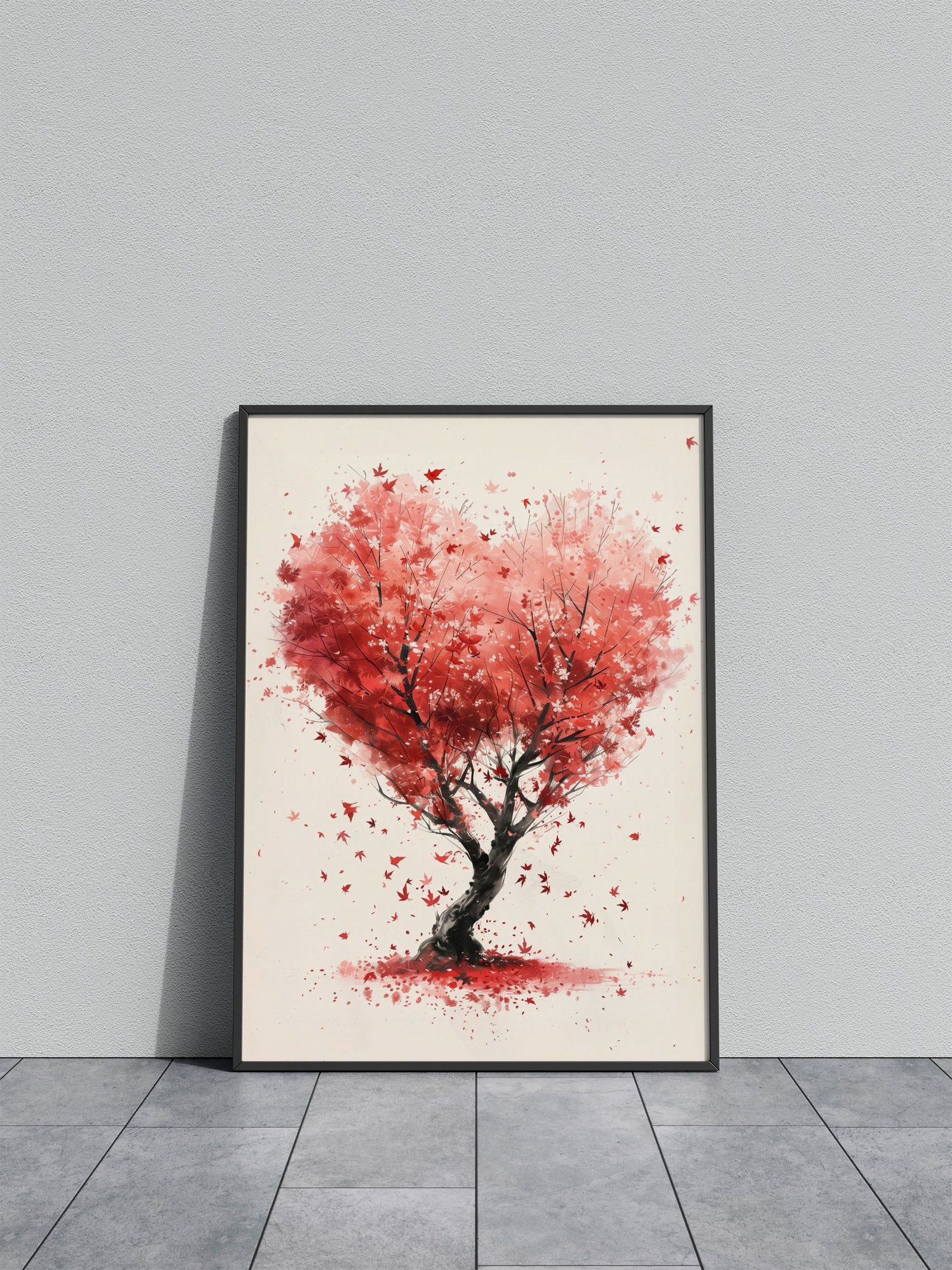 Minimal Pine tree heart Asian Style Poster | Wall Art for Home & Office | High-Quality Print - High-Quality Visual Display