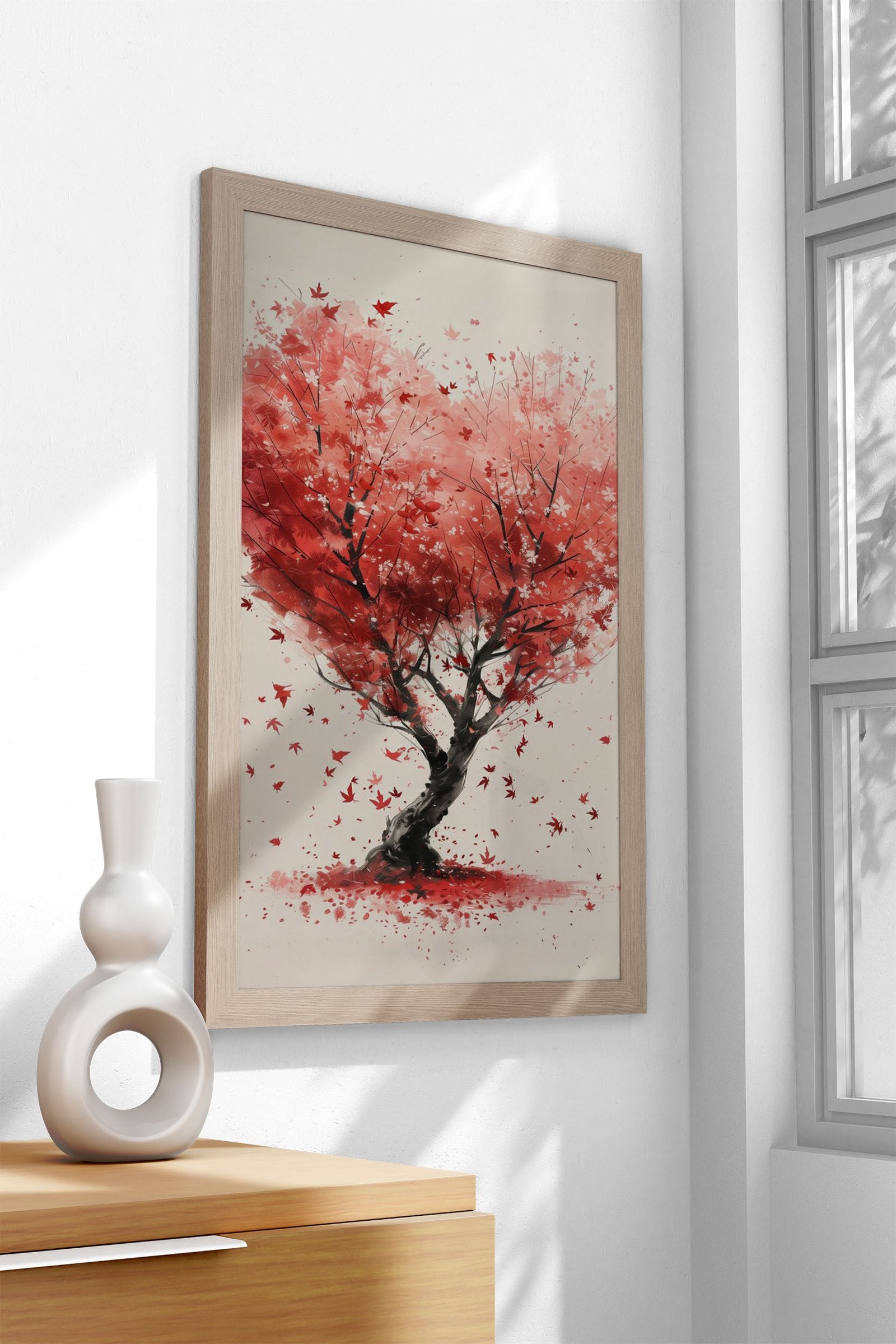 Minimal Pine tree heart Asian Style Poster | Wall Art for Home & Office | High-Quality Print - High-Quality Visual Display
