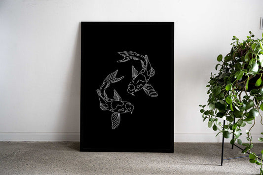 Minimalist Japanese Fishes Asian Style Poster | Wall Art for Home & Office | High-Quality Print - High-Quality Visual Display
