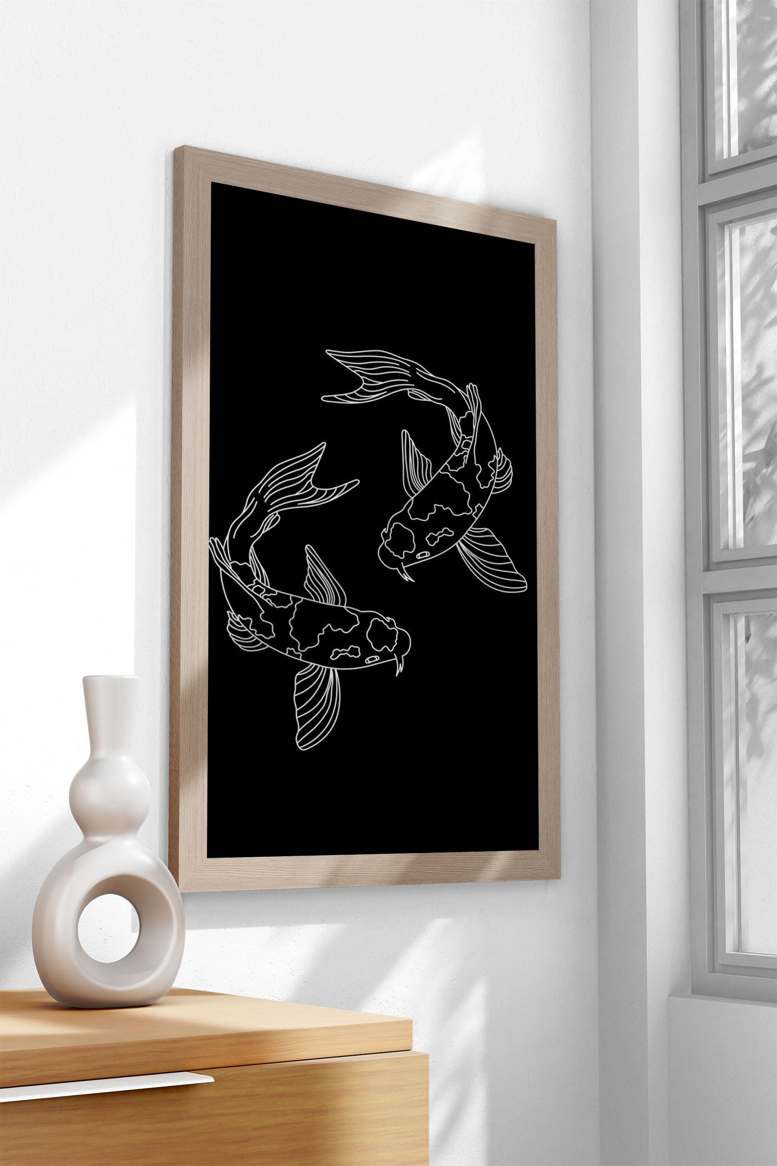 Minimalist Japanese Fishes Asian Style Poster | Wall Art for Home & Office | High-Quality Print - High-Quality Visual Display
