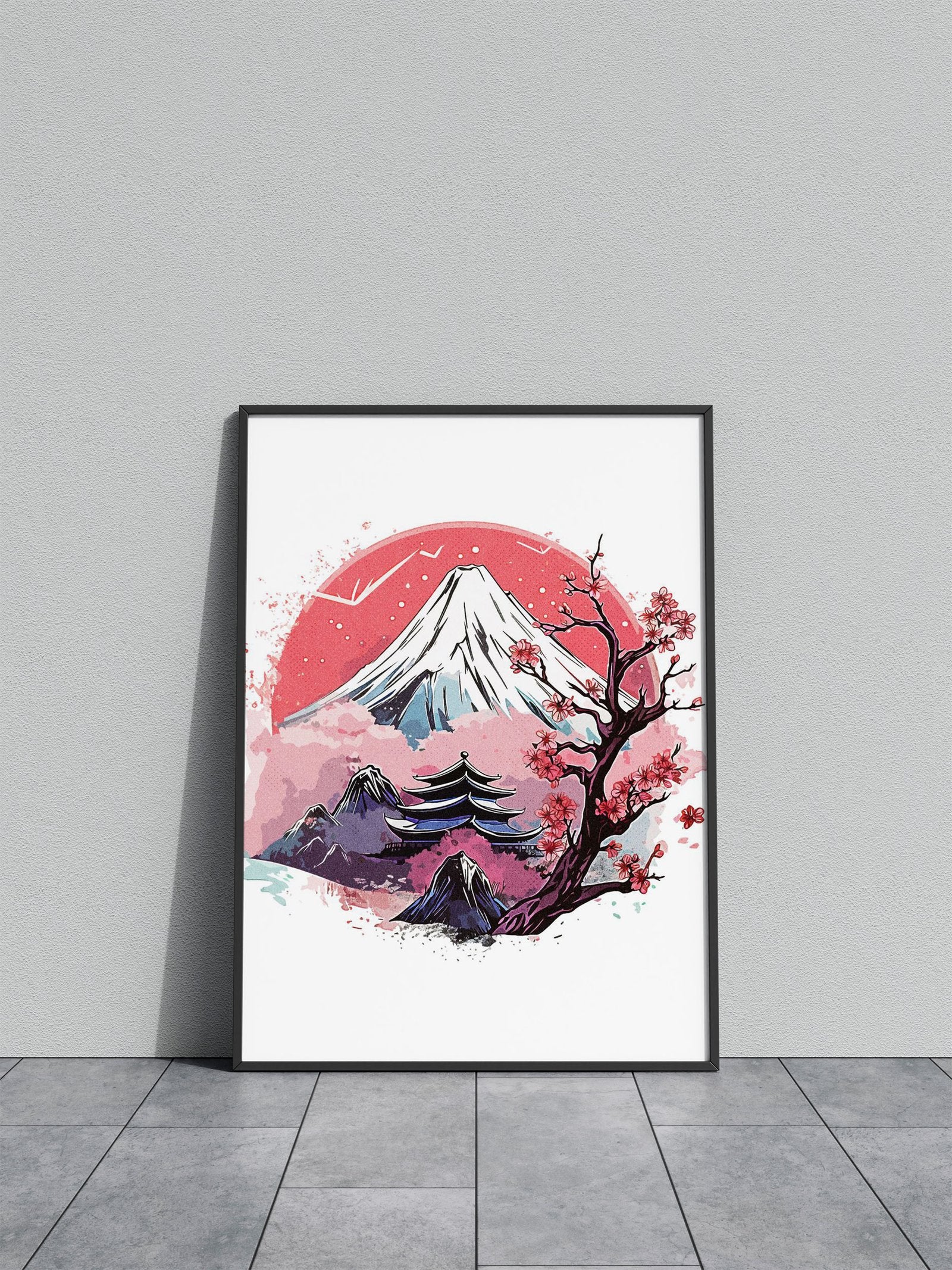 Minimalist Mount Fuji Asian Style Poster | Wall Art for Home & Office | High-Quality Print - High-Quality Visual Display