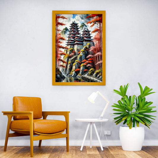 Mistic Japanese Castle Asian Style Poster | Wall Art for Home & Office | High-Quality Print - High-Quality Visual Display