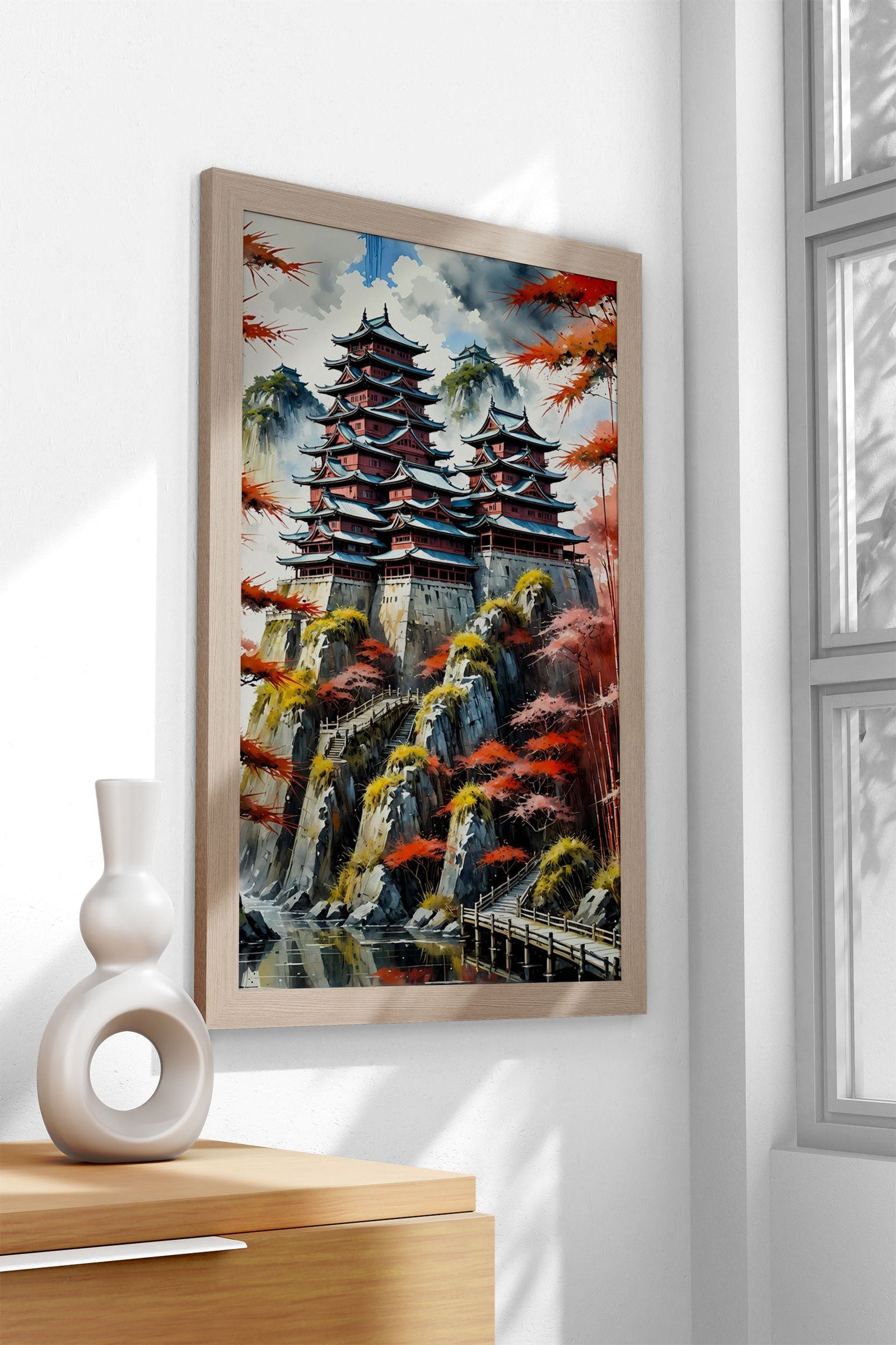 Mistic Japanese Castle Asian Style Poster | Wall Art for Home & Office | High-Quality Print - High-Quality Visual Display