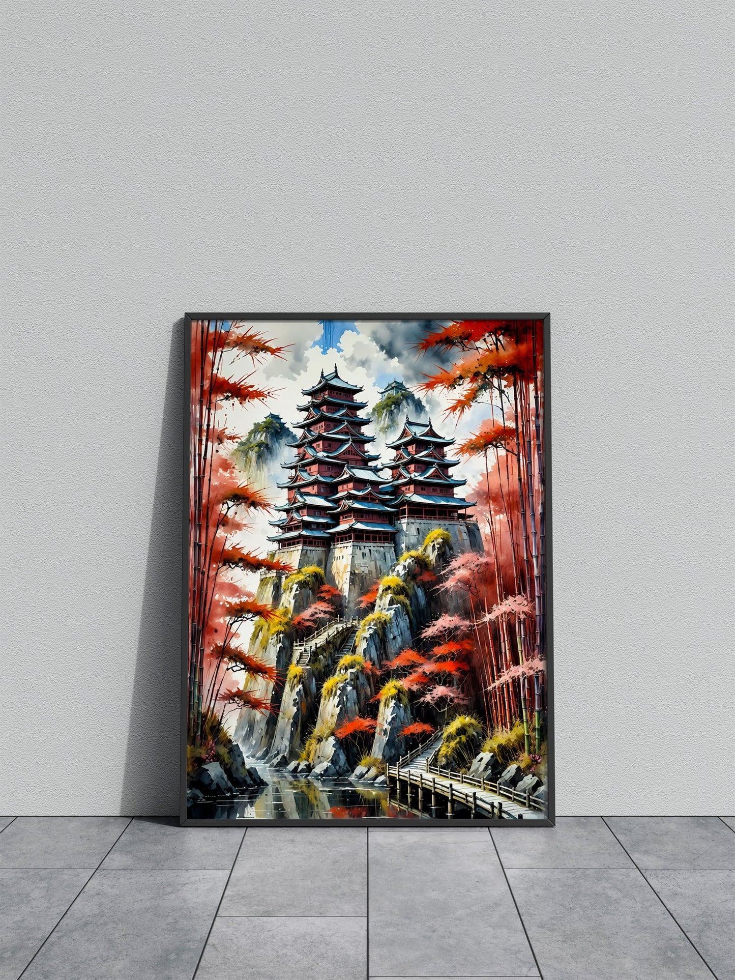 Mistic Japanese Castle Asian Style Poster | Wall Art for Home & Office | High-Quality Print - High-Quality Visual Display