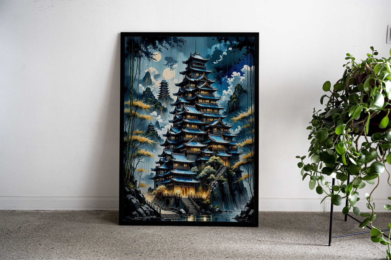 Mistic Japanese Fortress Asian Style Poster | Wall Art for Home & Office | High-Quality Print - High-Quality Visual Display