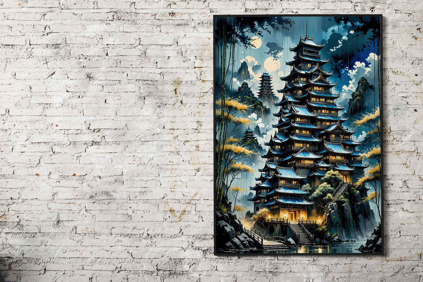 Mistic Japanese Fortress Asian Style Poster | Wall Art for Home & Office | High-Quality Print - High-Quality Visual Display