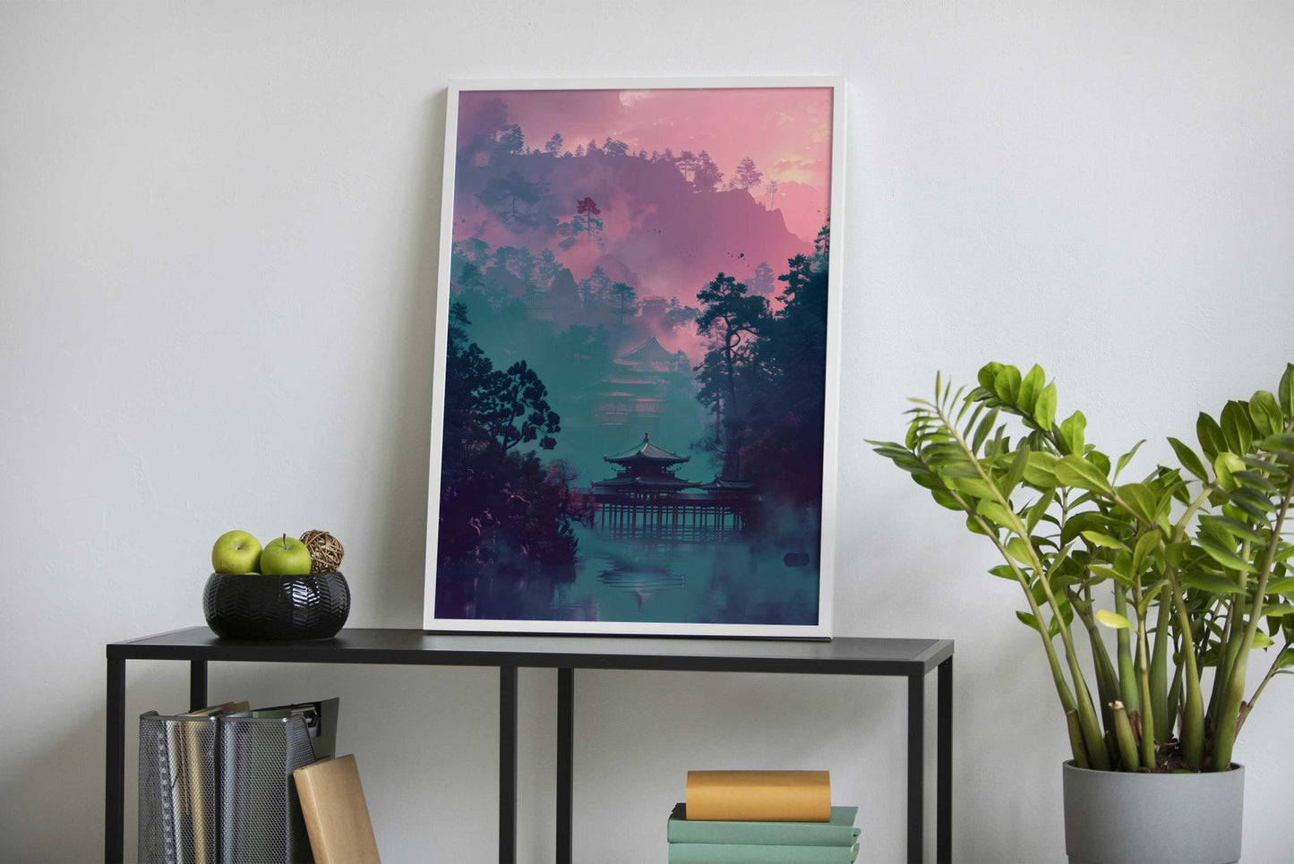 Misty Sunrise Temple Asian Style Poster | Wall Art for Home & Office | High-Quality Print - High-Quality Visual Display