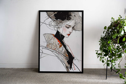 Modern Geisha Asian Style Poster | Wall Art for Home & Office | High-Quality Print - High-Quality Visual Display