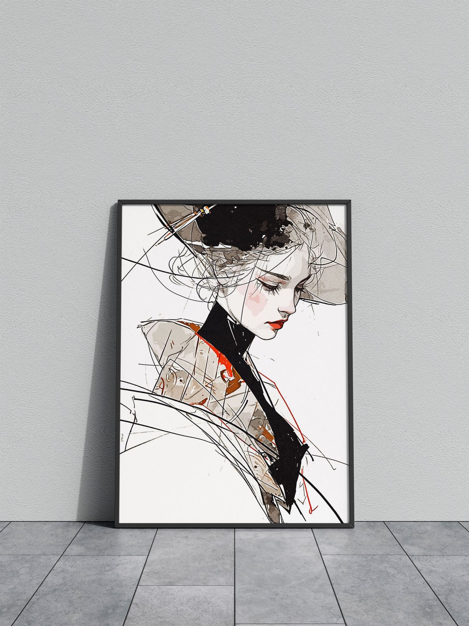 Modern Geisha Asian Style Poster | Wall Art for Home & Office | High-Quality Print - High-Quality Visual Display