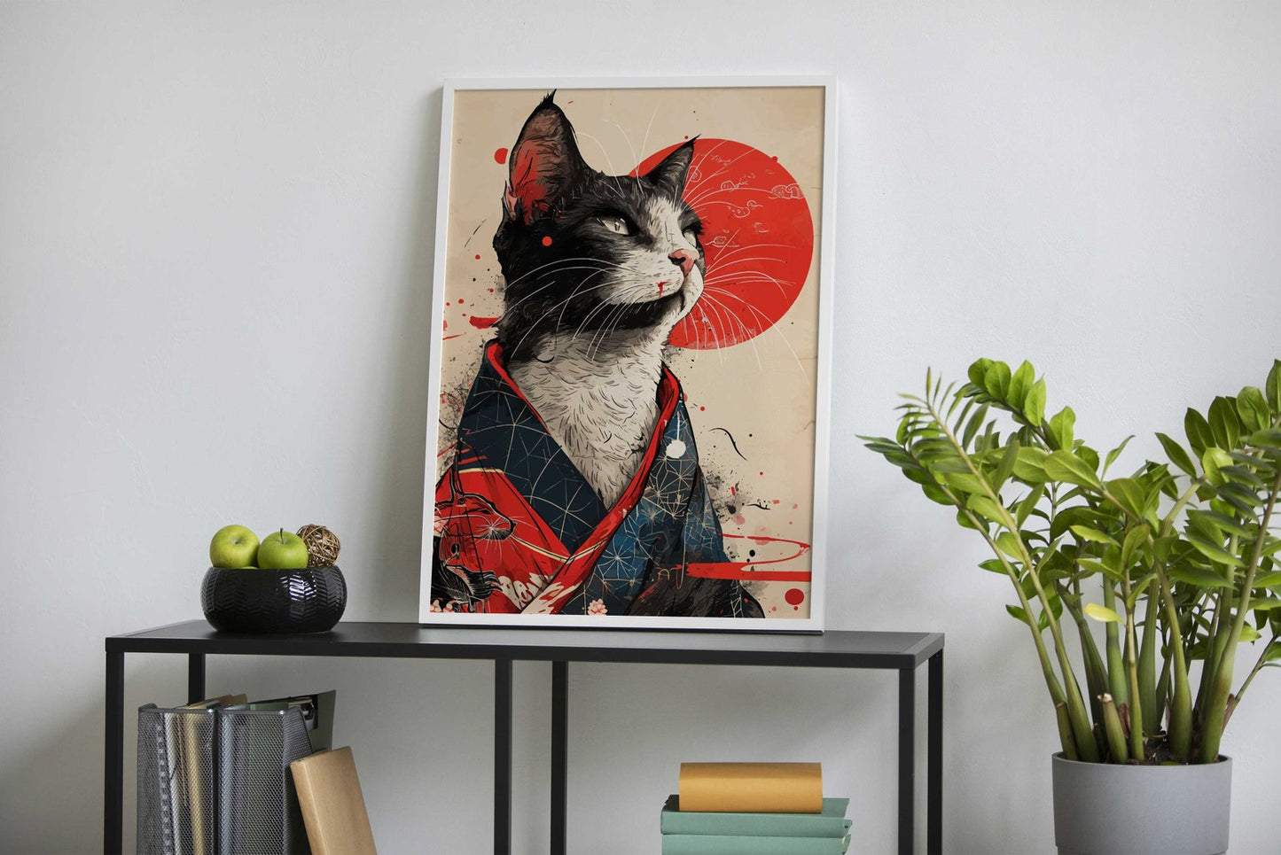 Modern Ninja Cat Asian Style Poster | Wall Art for Home & Office | High-Quality Print - High-Quality Visual Display