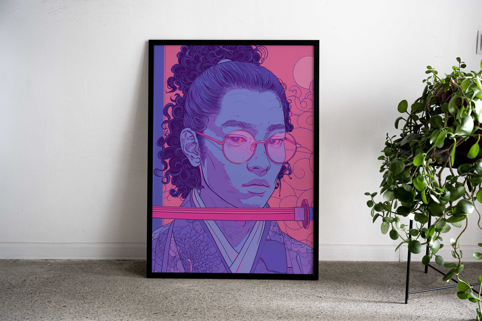 Modern Retro Samurai Asian Style Poster | Wall Art for Home & Office | High-Quality Print - High-Quality Visual Display