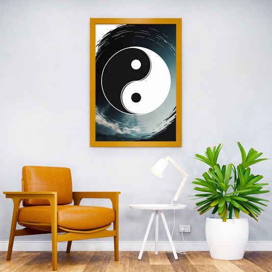 Modern Zen Yin Yang Symbol Asian Style Poster | Wall Art for Home & Office | High-Quality Print - High-Quality Visual Display