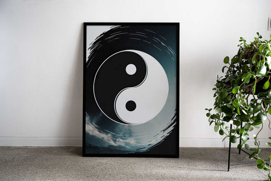 Modern Zen Yin Yang Symbol Asian Style Poster | Wall Art for Home & Office | High-Quality Print - High-Quality Visual Display