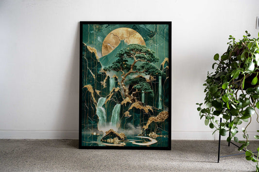 Modern aesthetic Bonsai Asian Style Poster | Wall Art for Home & Office | High-Quality Print - High-Quality Visual Display