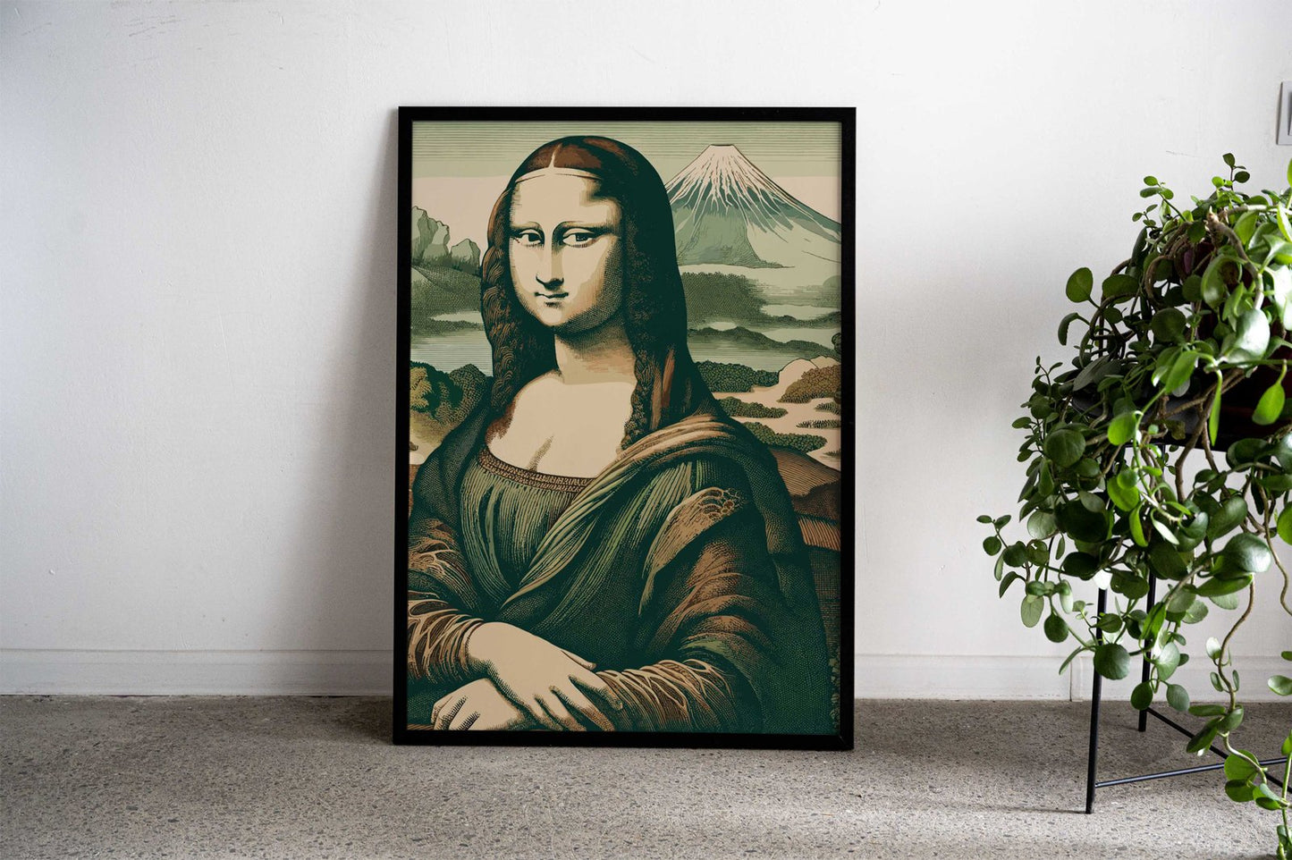 Mona Lisa Mount Fuji Asian Style Poster | Wall Art for Home & Office | High-Quality Print - High-Quality Visual Display