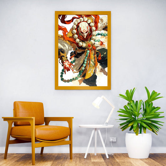 Monk with Red and Gold Robes Asian Style Poster | Wall Art for Home & Office | High-Quality Print - High-Quality Visual Display