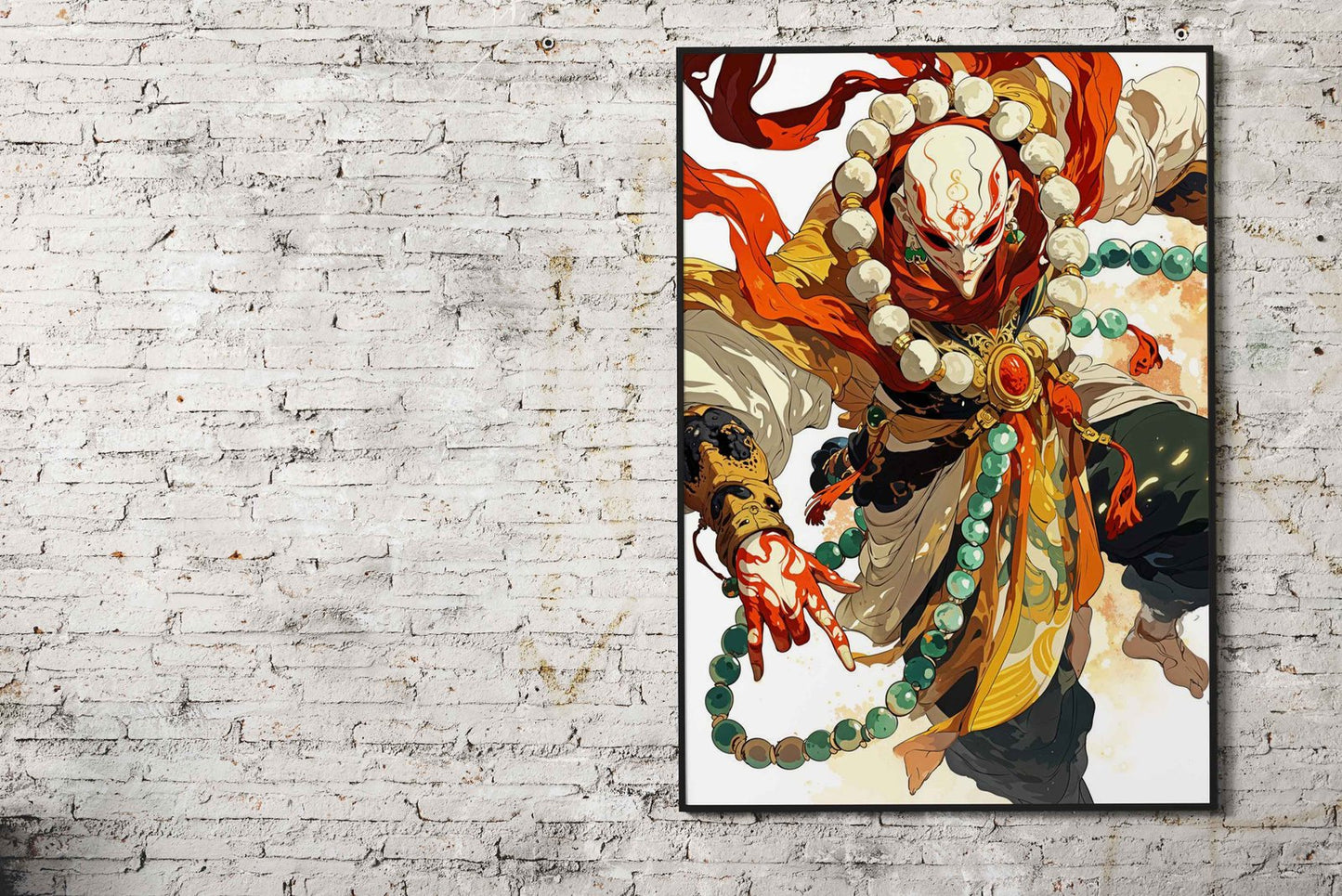 Monk with Red and Gold Robes Asian Style Poster | Wall Art for Home & Office | High-Quality Print - High-Quality Visual Display