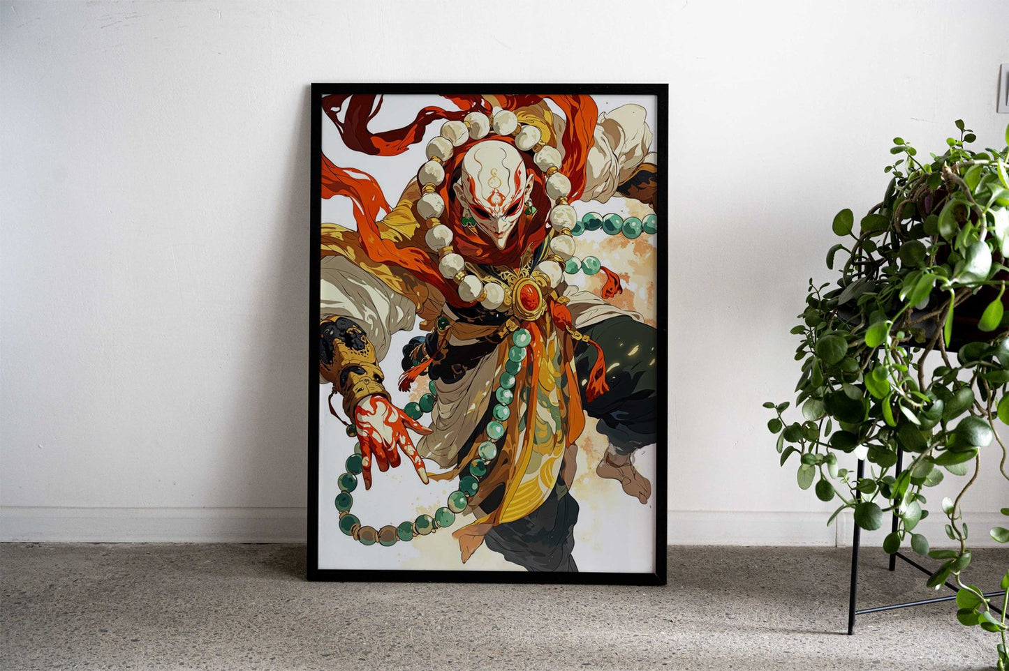 Monk with Red and Gold Robes Asian Style Poster | Wall Art for Home & Office | High-Quality Print - High-Quality Visual Display