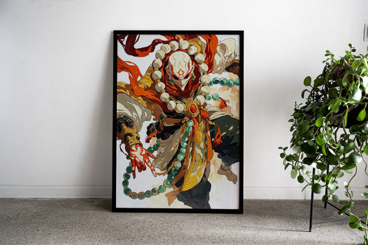 Monk with Red and Gold Robes Asian Style Poster | Wall Art for Home & Office | High-Quality Print - High-Quality Visual Display