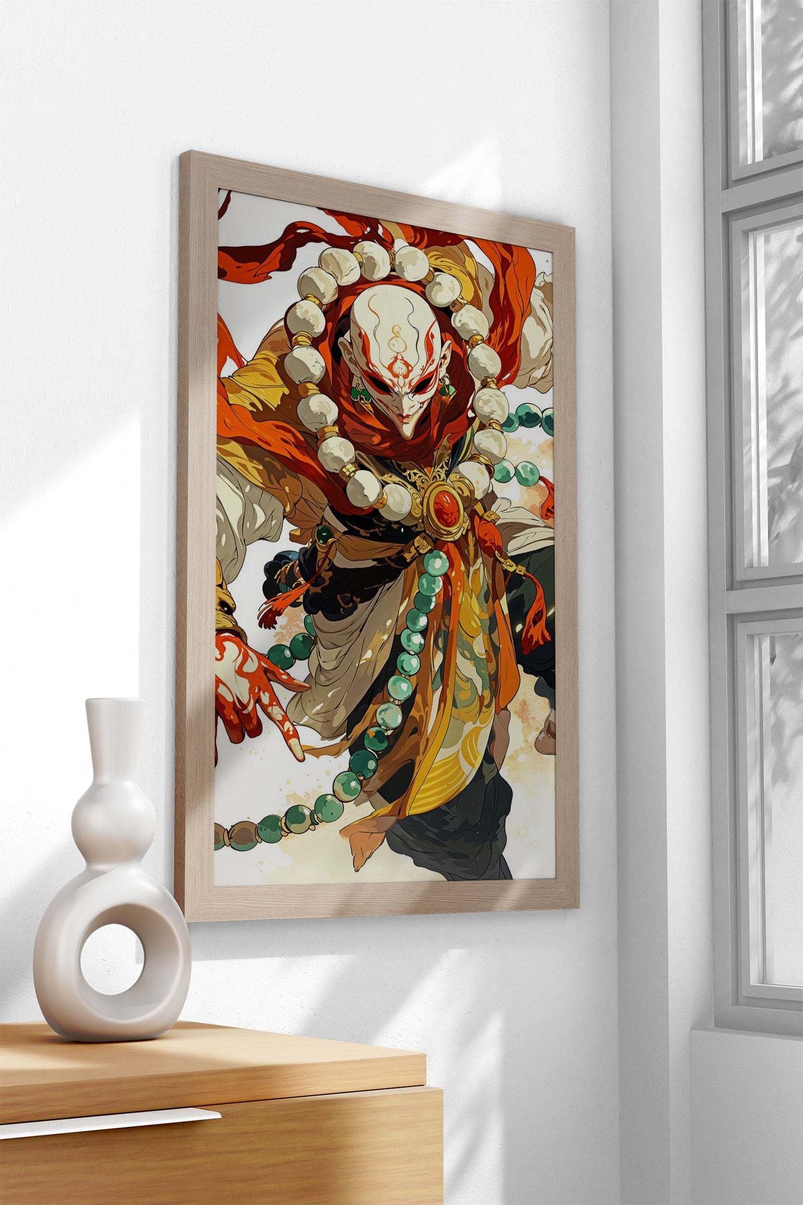 Monk with Red and Gold Robes Asian Style Poster | Wall Art for Home & Office | High-Quality Print - High-Quality Visual Display