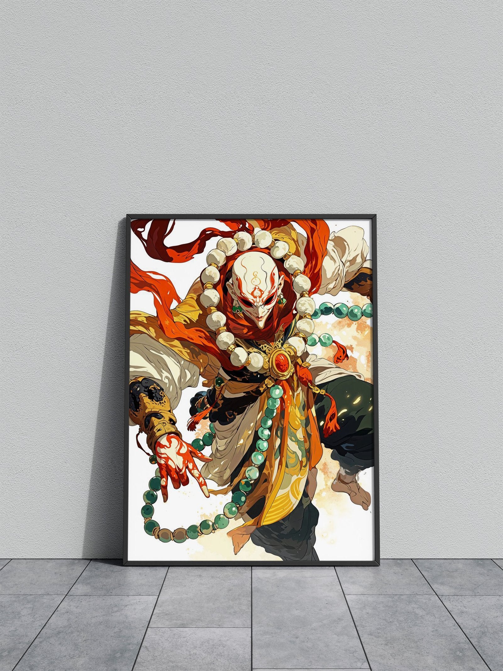 Monk with Red and Gold Robes Asian Style Poster | Wall Art for Home & Office | High-Quality Print - High-Quality Visual Display