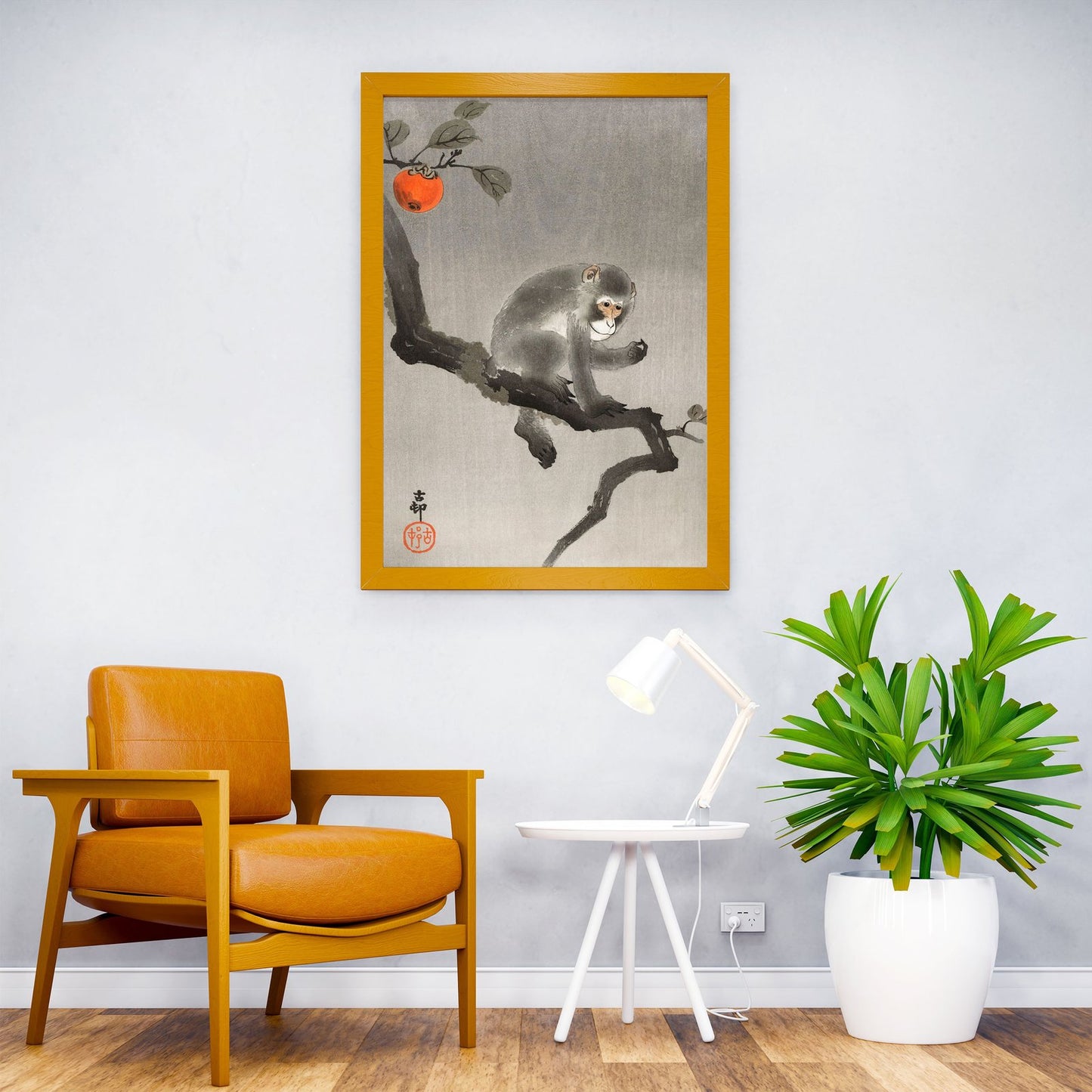 Monkey on tree Woodblock Asian Style Poster | Wall Art for Home & Office | High-Quality Print - High-Quality Visual Display
