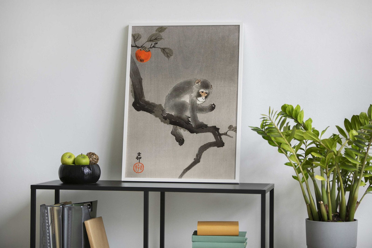 Monkey on tree Woodblock Asian Style Poster | Wall Art for Home & Office | High-Quality Print - High-Quality Visual Display