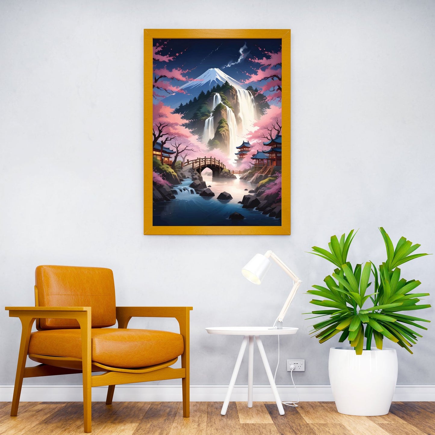 Mont Fuji Waterfall Asian Style Poster | Wall Art for Home & Office | High-Quality Print - High-Quality Visual Display