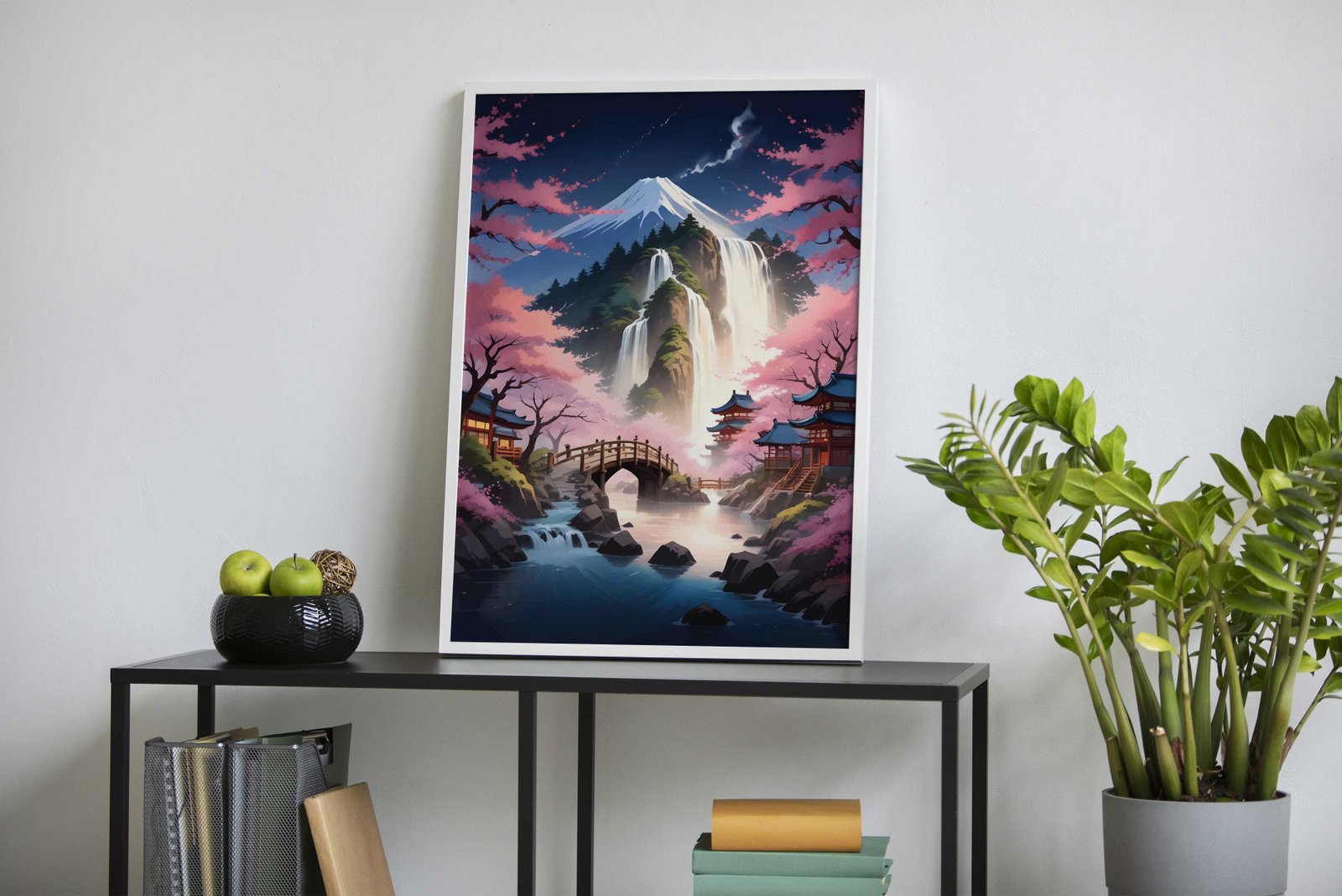 Mont Fuji Waterfall Asian Style Poster | Wall Art for Home & Office | High-Quality Print - High-Quality Visual Display
