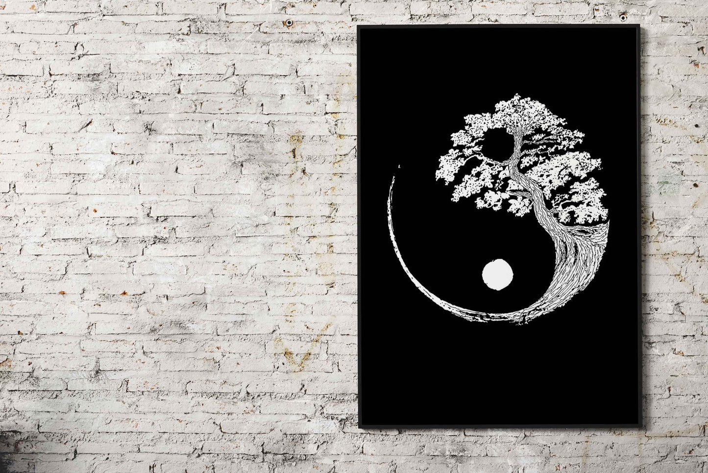 Moon Black and White Aisa Asian Style Poster | Wall Art for Home & Office | High-Quality Print - High-Quality Visual Display