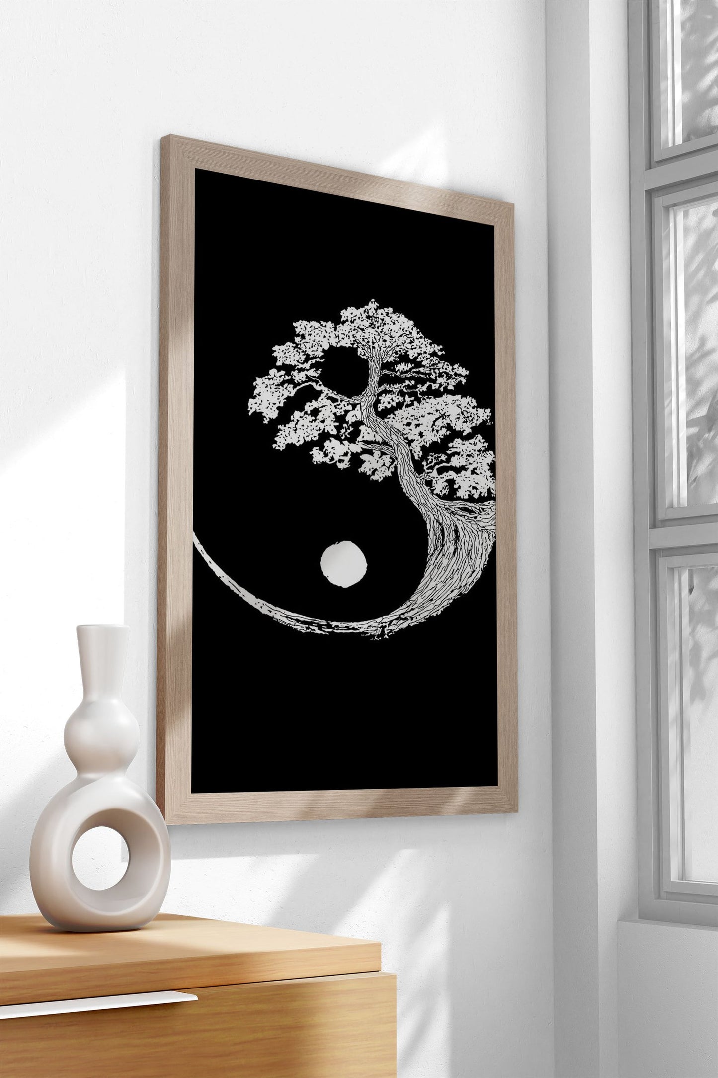 Moon Black and White Aisa Asian Style Poster | Wall Art for Home & Office | High-Quality Print - High-Quality Visual Display