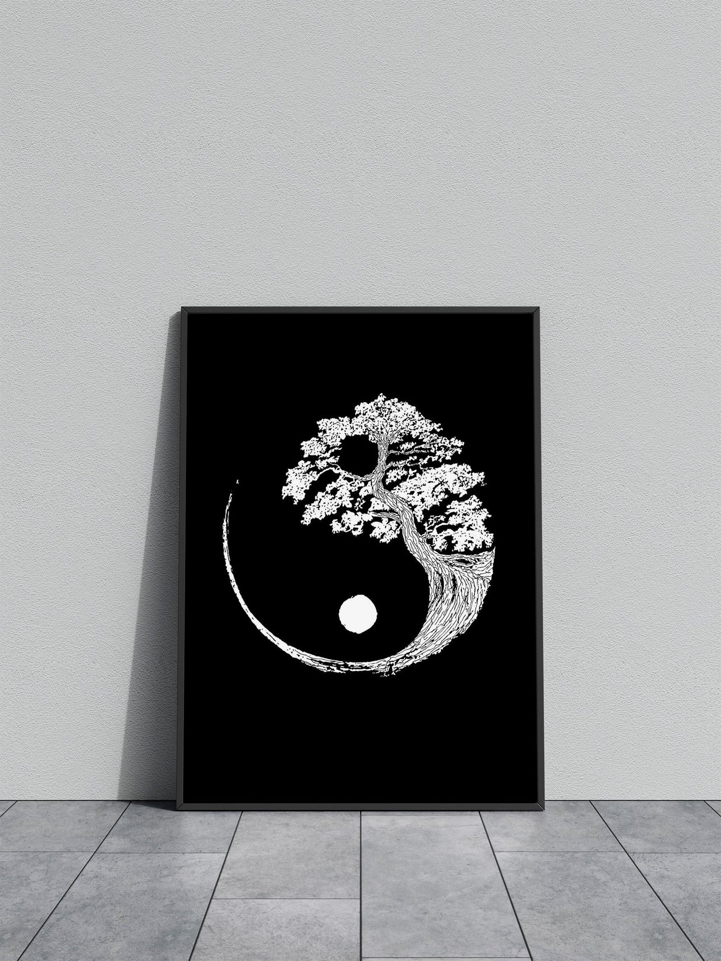 Moon Black and White Aisa Asian Style Poster | Wall Art for Home & Office | High-Quality Print - High-Quality Visual Display