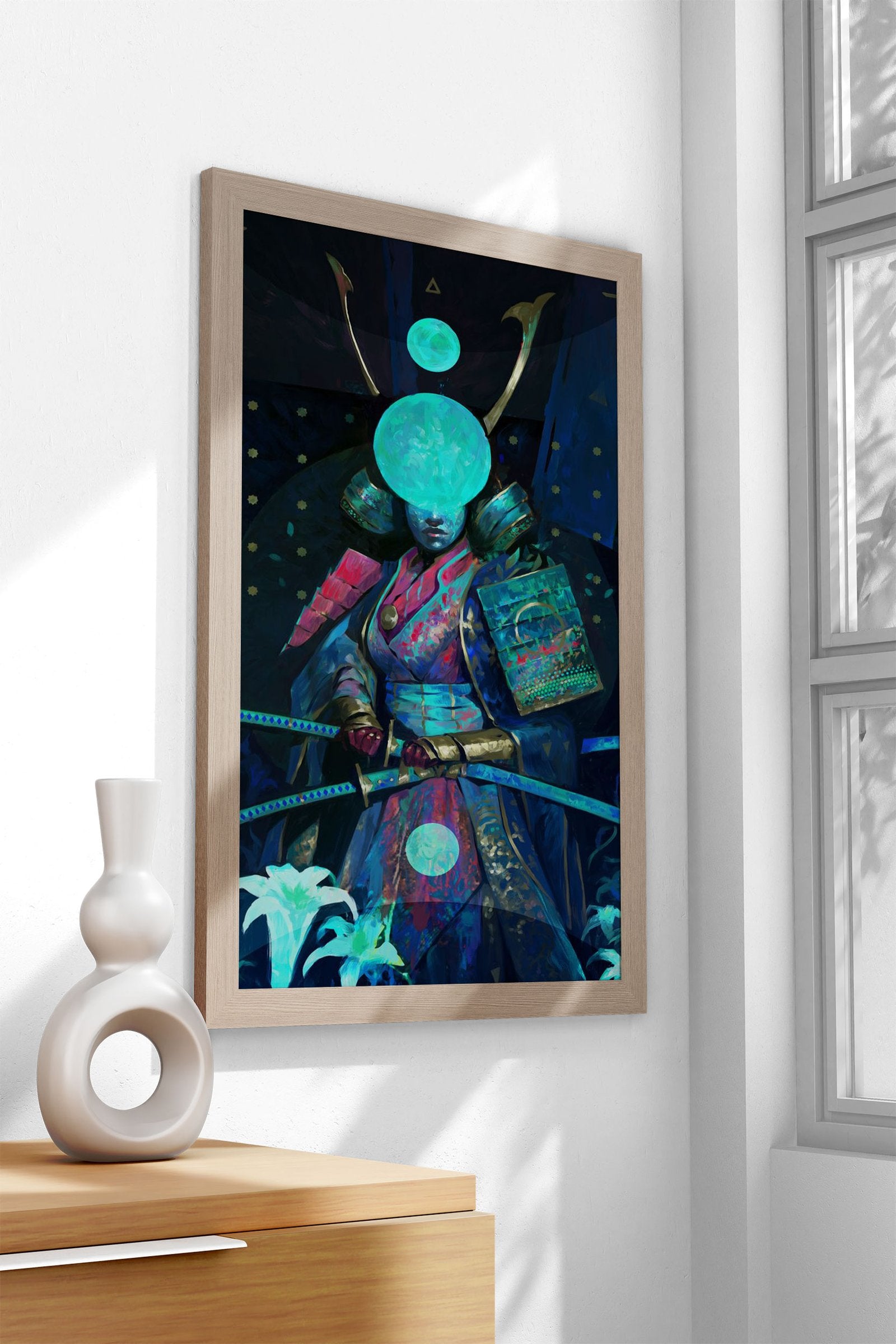 Moon Guard Asian Style Poster | Wall Art for Home & Office | High-Quality Print - High-Quality Visual Display