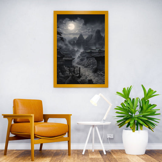 Moon Japanese Landscape Asian Style Poster | Wall Art for Home & Office | High-Quality Print - High-Quality Visual Display