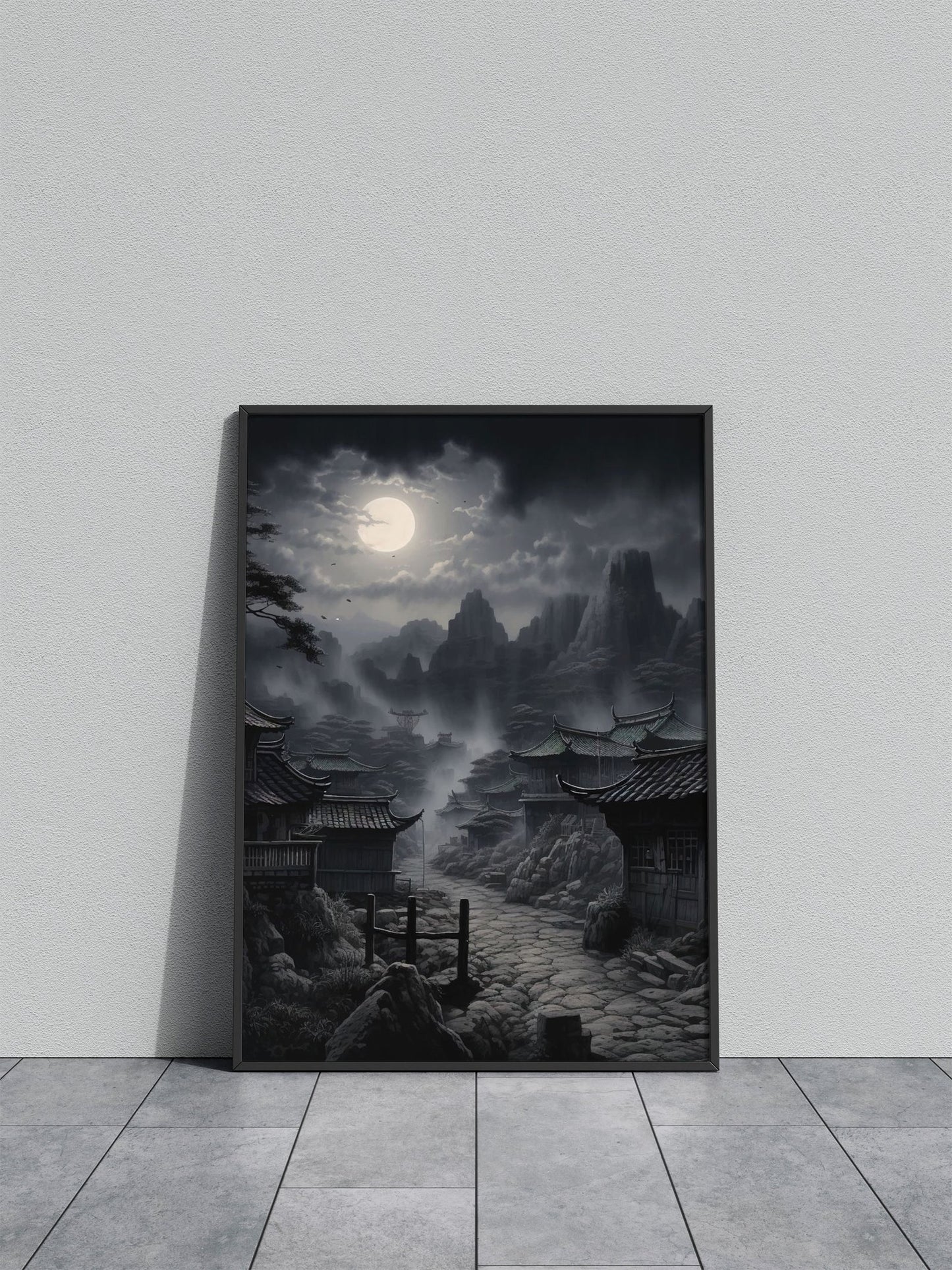 Moon Japanese Landscape Asian Style Poster | Wall Art for Home & Office | High-Quality Print - High-Quality Visual Display