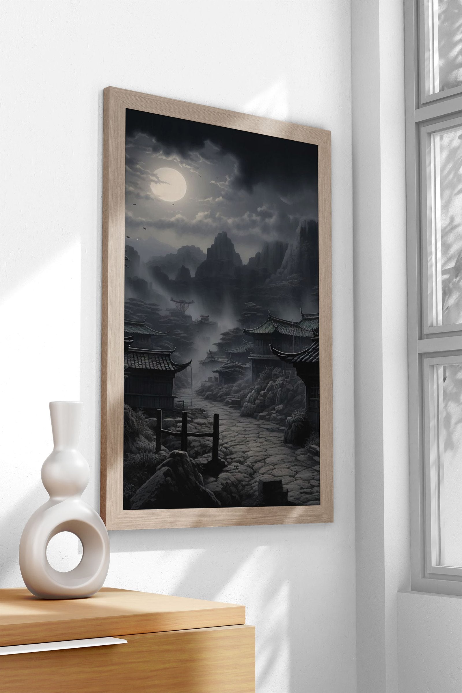 Moon Japanese Landscape Asian Style Poster | Wall Art for Home & Office | High-Quality Print - High-Quality Visual Display