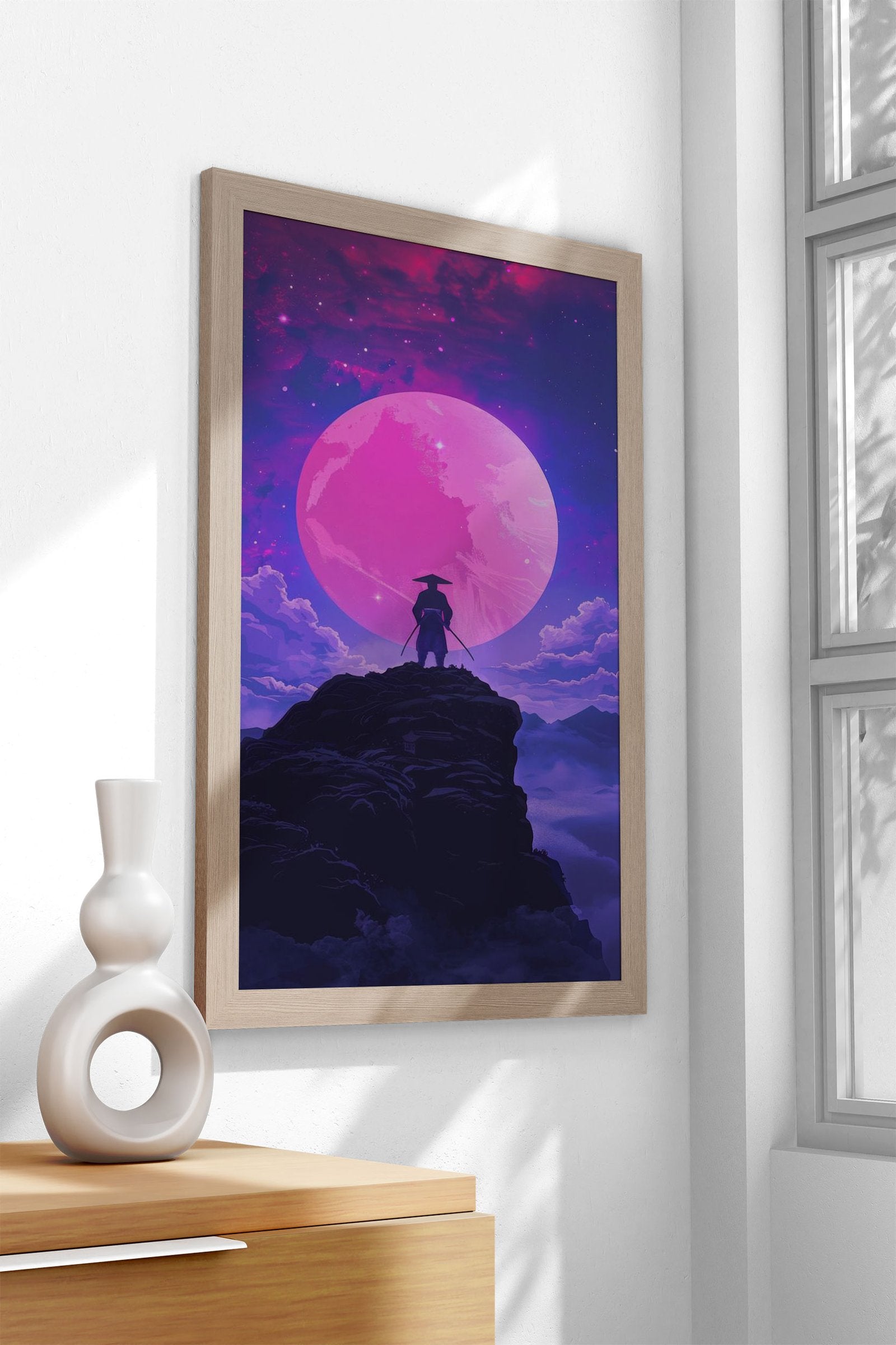 Moon Samurai Asian Style Poster | Wall Art for Home & Office | High-Quality Print - High-Quality Visual Display