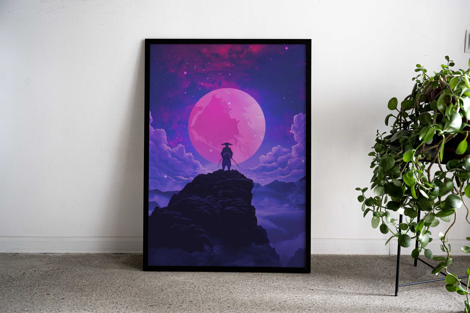 Moon Samurai Asian Style Poster | Wall Art for Home & Office | High-Quality Print - High-Quality Visual Display