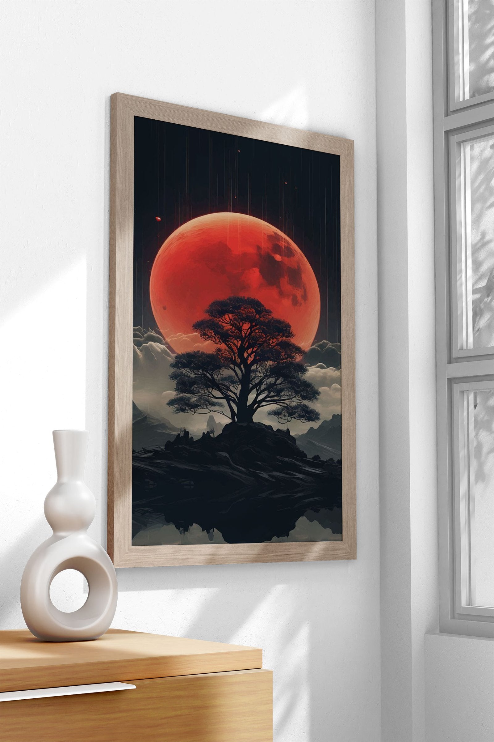 Moon and Tree Asian Style Poster | Wall Art for Home & Office | High-Quality Print - High-Quality Visual Display
