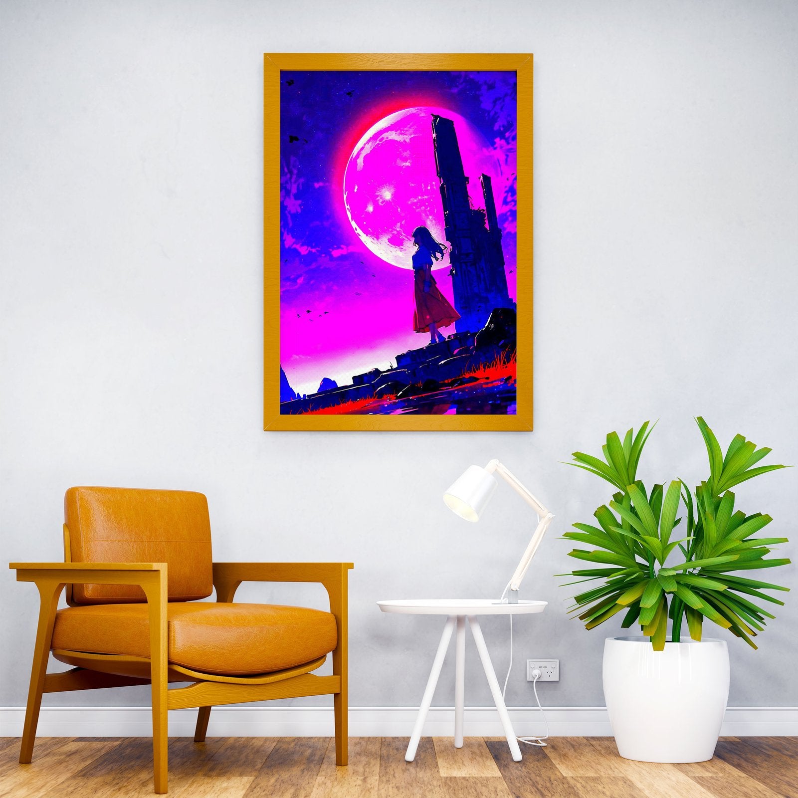 Moonlight Pink Asian Style Poster | Wall Art for Home & Office | High-Quality Print - High-Quality Visual Display