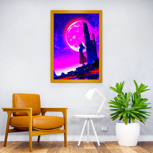 Moonlight Pink Asian Style Poster | Wall Art for Home & Office | High-Quality Print - High-Quality Visual Display