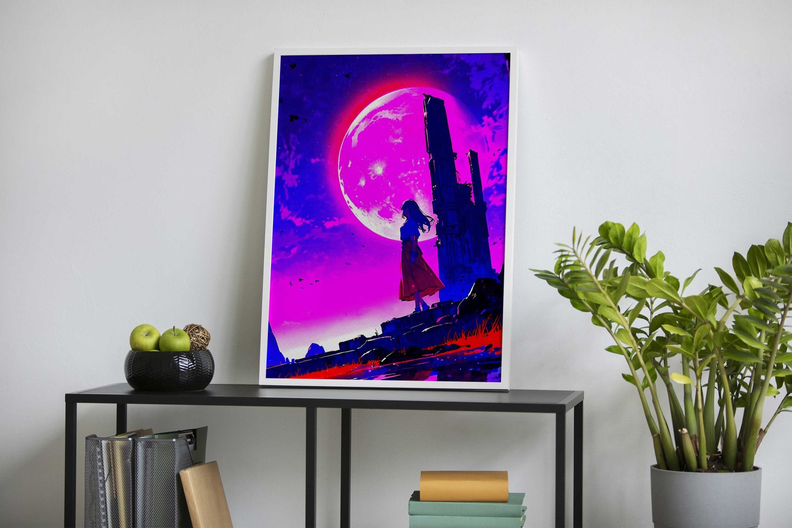 Moonlight Pink Asian Style Poster | Wall Art for Home & Office | High-Quality Print - High-Quality Visual Display