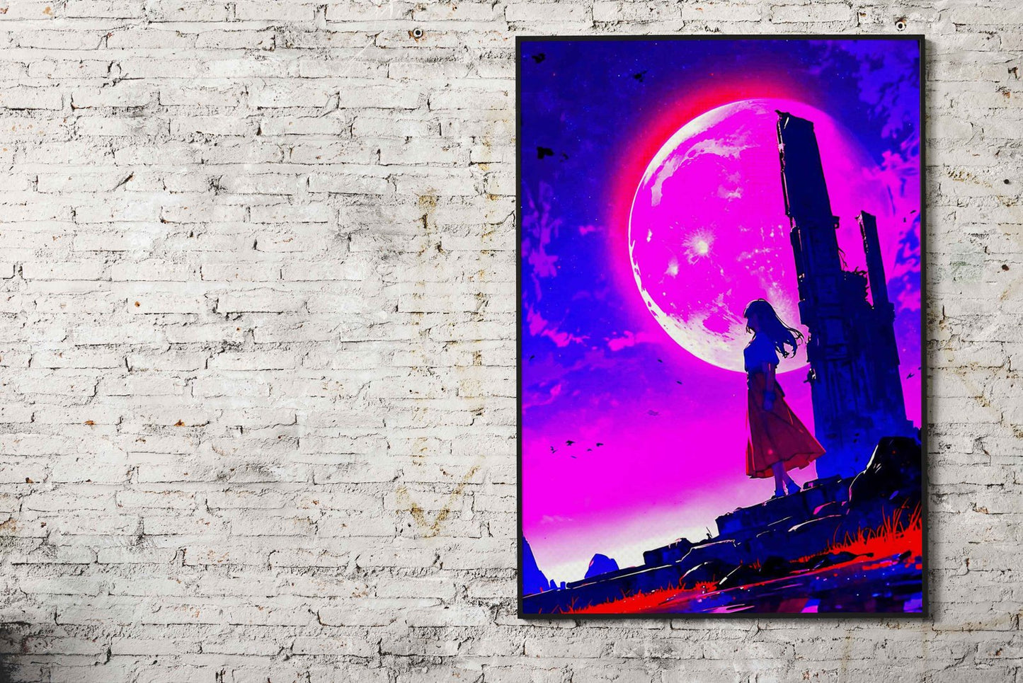 Moonlight Pink Asian Style Poster | Wall Art for Home & Office | High-Quality Print - High-Quality Visual Display