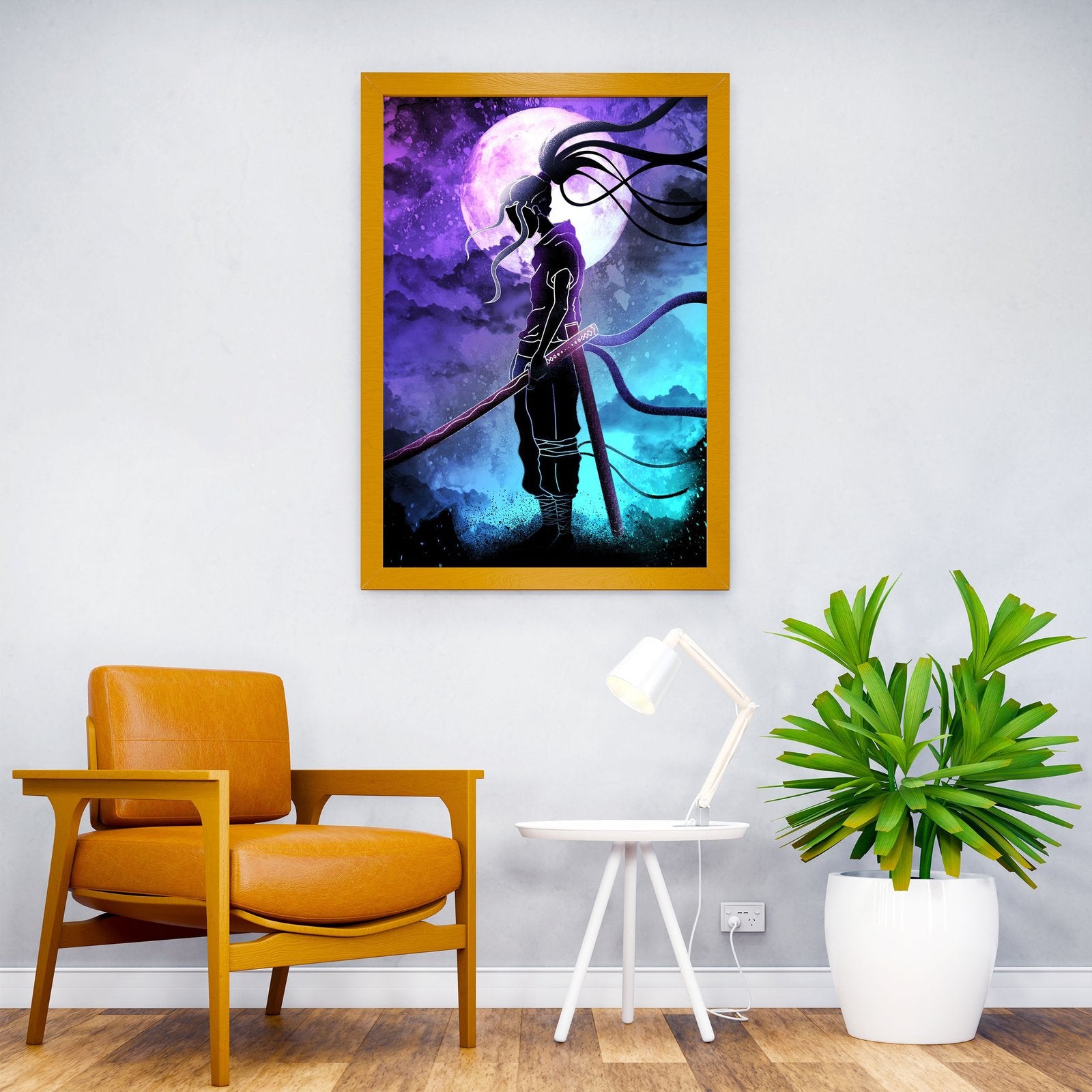 Moonlight Samurai Soul Asian Style Poster | Wall Art for Home & Office | High-Quality Print - High-Quality Visual Display