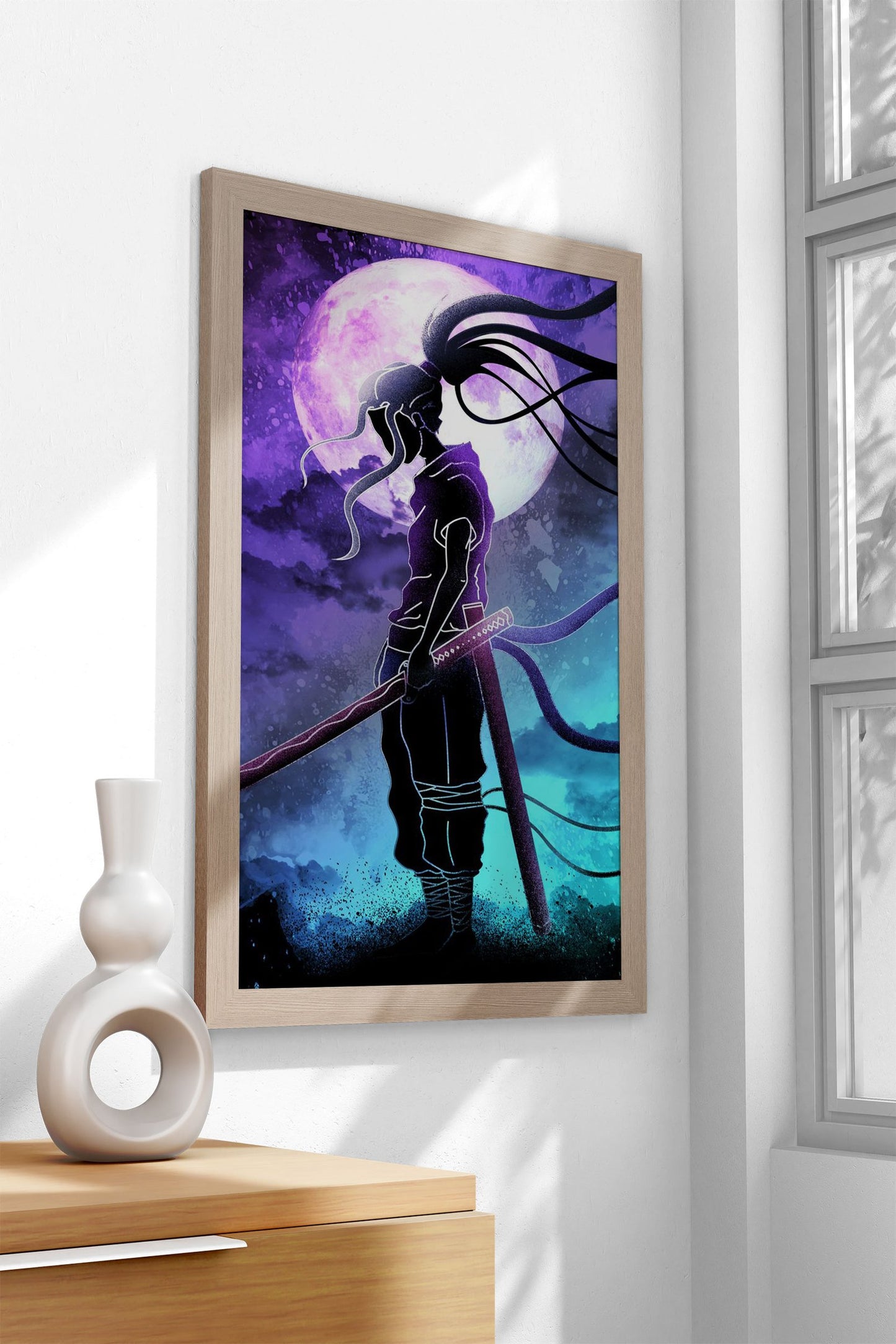 Moonlight Samurai Soul Asian Style Poster | Wall Art for Home & Office | High-Quality Print - High-Quality Visual Display